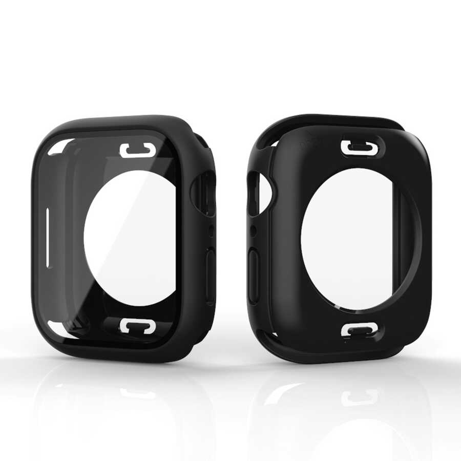 Watch 44mm 360 Derece Korumalı Kasa ve Ekran Koruyucu Zore Watch Gard 12 - Siyah