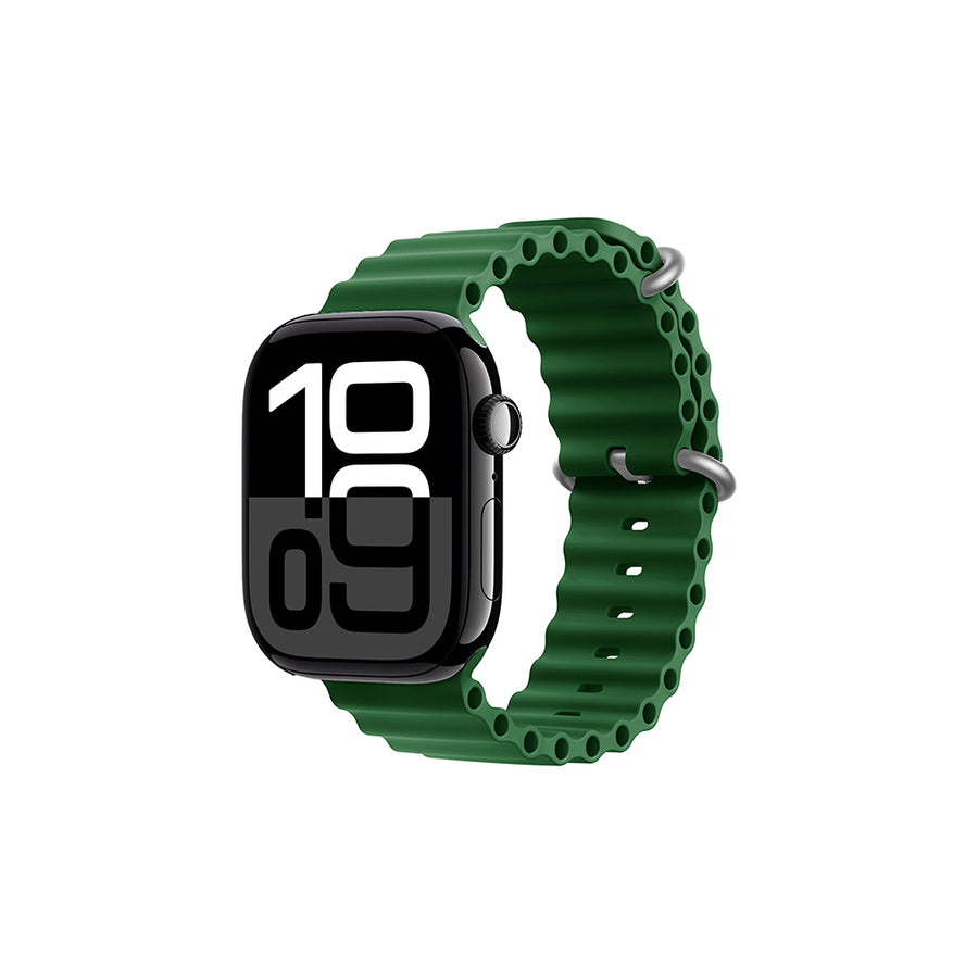 Watch 10 46mm Zore KRD-75 Silikon Kordon - Koyu Yeşil