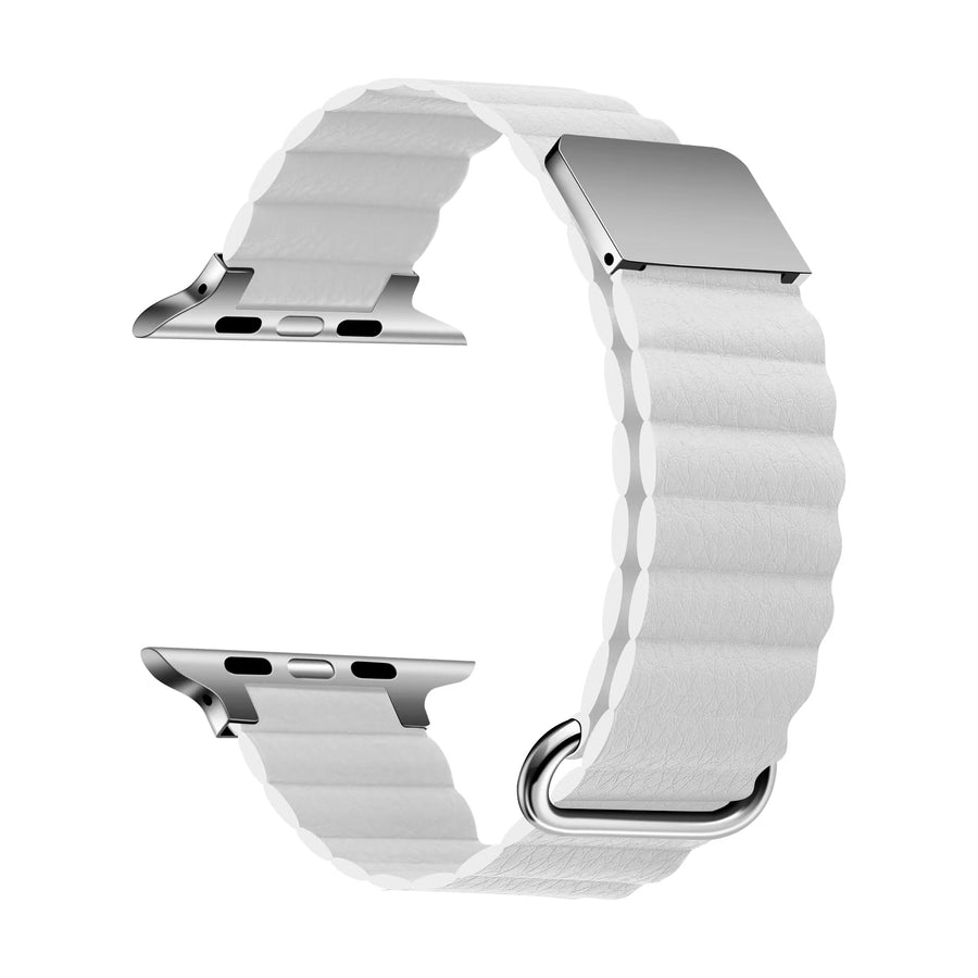 ​​​ Watch 7 41mm KRD-78 PU Deri Kordon Strap Kayış - Beyaz