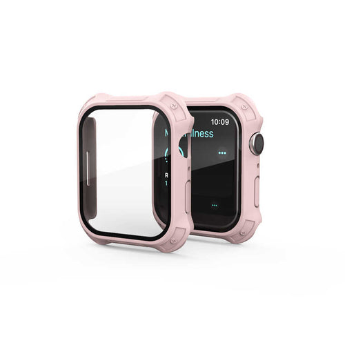 Watch 7 41mm Tank Zırh Kasa ve Mat Görünümlü Ekran Koruyucu Zore Watch Gard 11 - Pembe