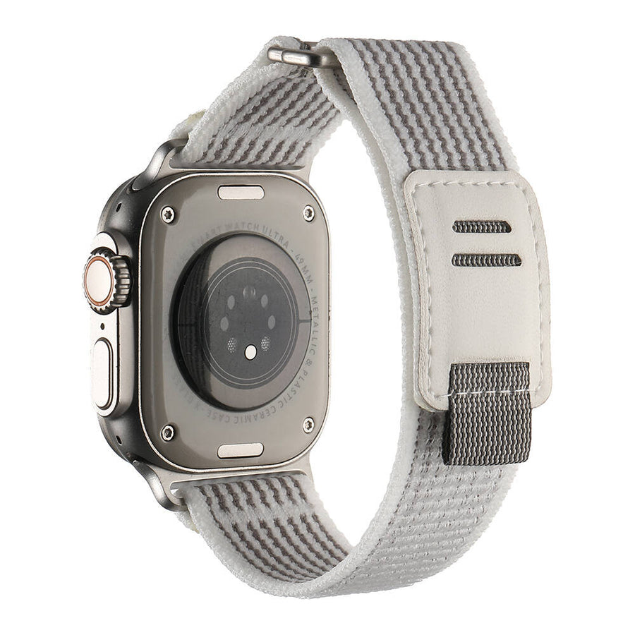 Watch Ultra 49mm Hasır Kordon Zore KRD-106 Strap Kayış - Beyaz