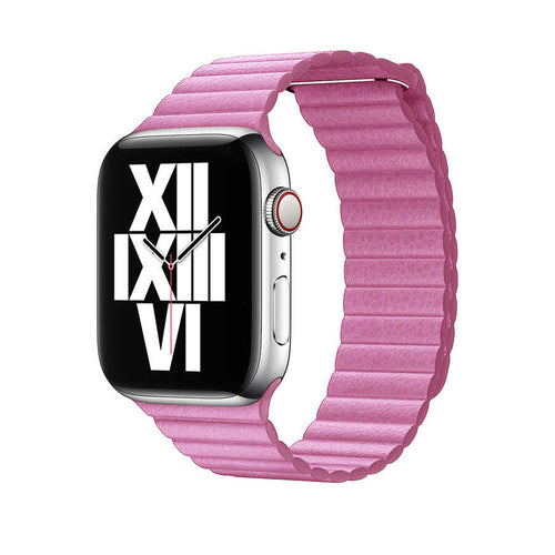 Watch Ultra 49mm Kordon KRD-09 Deri Lop Strap Kayış - Pembe