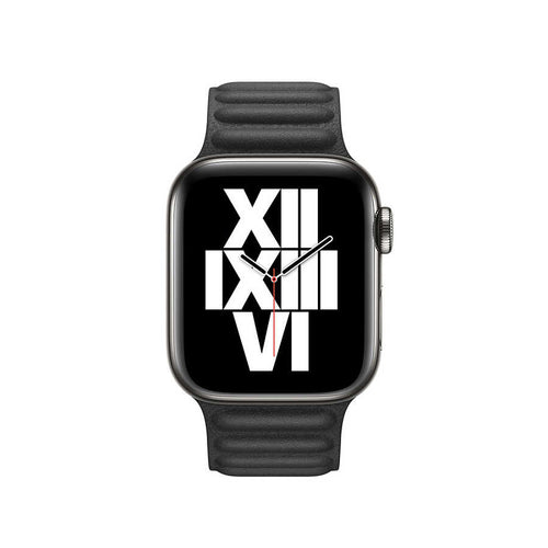 ​​​ Watch Ultra 49mm Kordon KRD-34 Deri Strap Kayış - Siyah