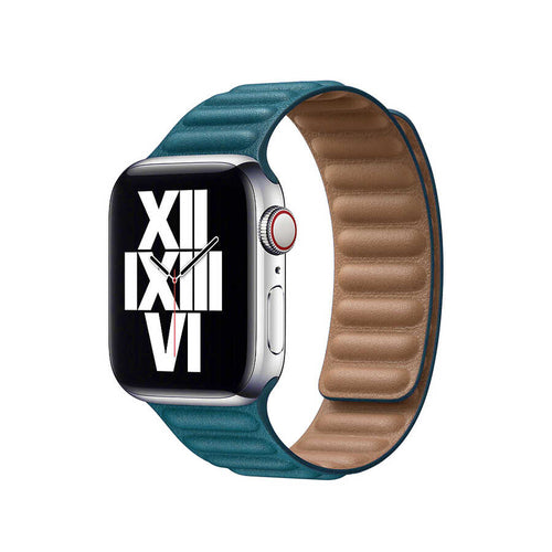 ​​​ Watch Ultra 49mm Kordon KRD-34 Deri Strap Kayış - Petrol Mavi