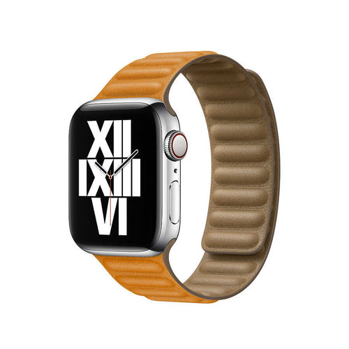 ​​​ Watch Ultra 49mm Kordon KRD-34 Deri Strap Kayış - Turuncu