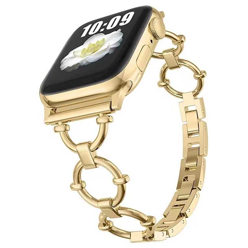 ​​​ Watch Ultra 49mm Kordon KRD-56 Metal Strap Kayış - Gold
