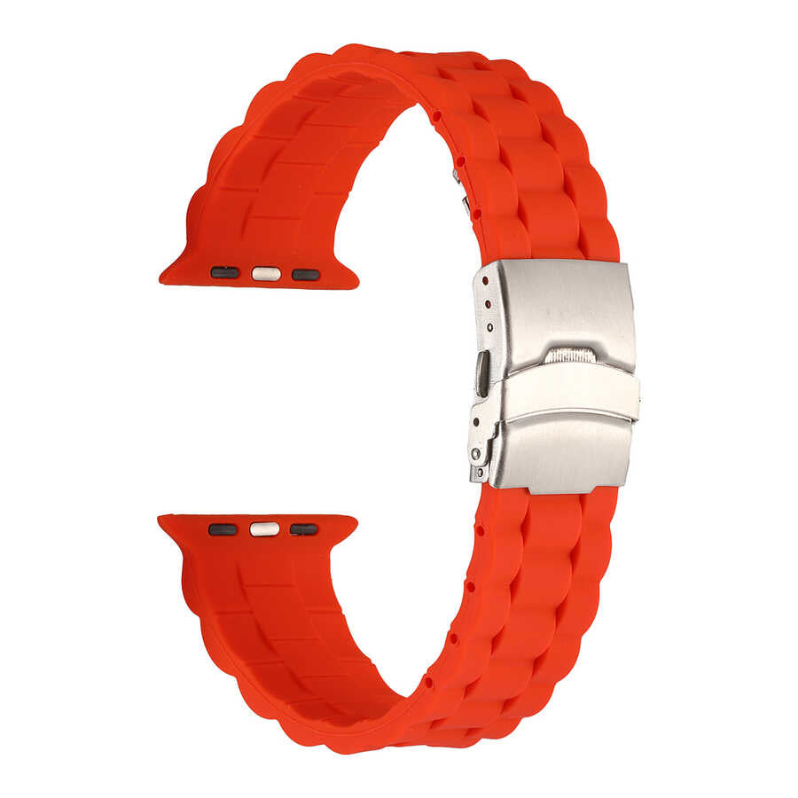 Watch Ultra 49mm Kordon KRD-72 Silikon Strap Kayış - Turuncu