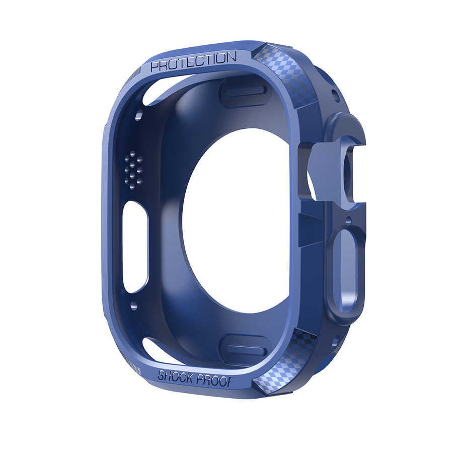 Watch Ultra 49mm Silikon TPU Kasa Koruyucu Zore Watch Gard 17 - Mavi