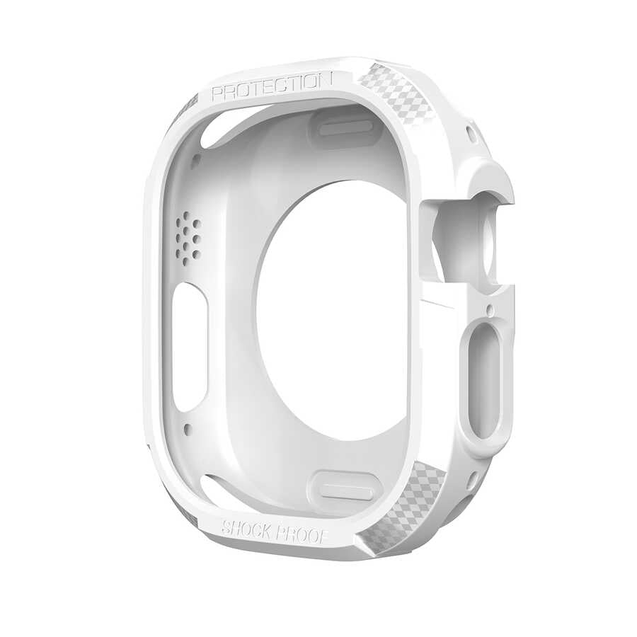 Watch Ultra 49mm Silikon TPU Kasa Koruyucu Zore Watch Gard 17 - Beyaz