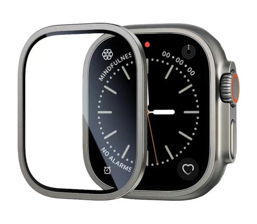 Watch Ultra 49mm Zore ALM-01 Metal Çerçeveli Ekran Koruyucu - Gümüş