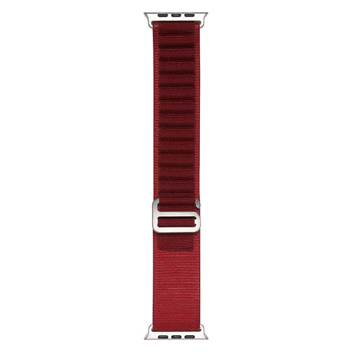 Watch Ultra 49mm Zore Band-74 Hasır Kordon - Koyu Kırmızı