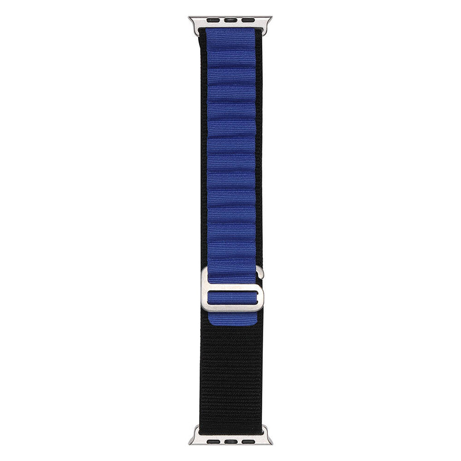 Watch Ultra 49mm Zore Band-74 Hasır Kordon - Siyah-Mavi