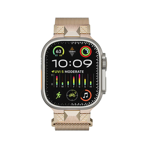 Watch Ultra 49mm Zore KRD-107 Metal Hasır Kordon - Starlight