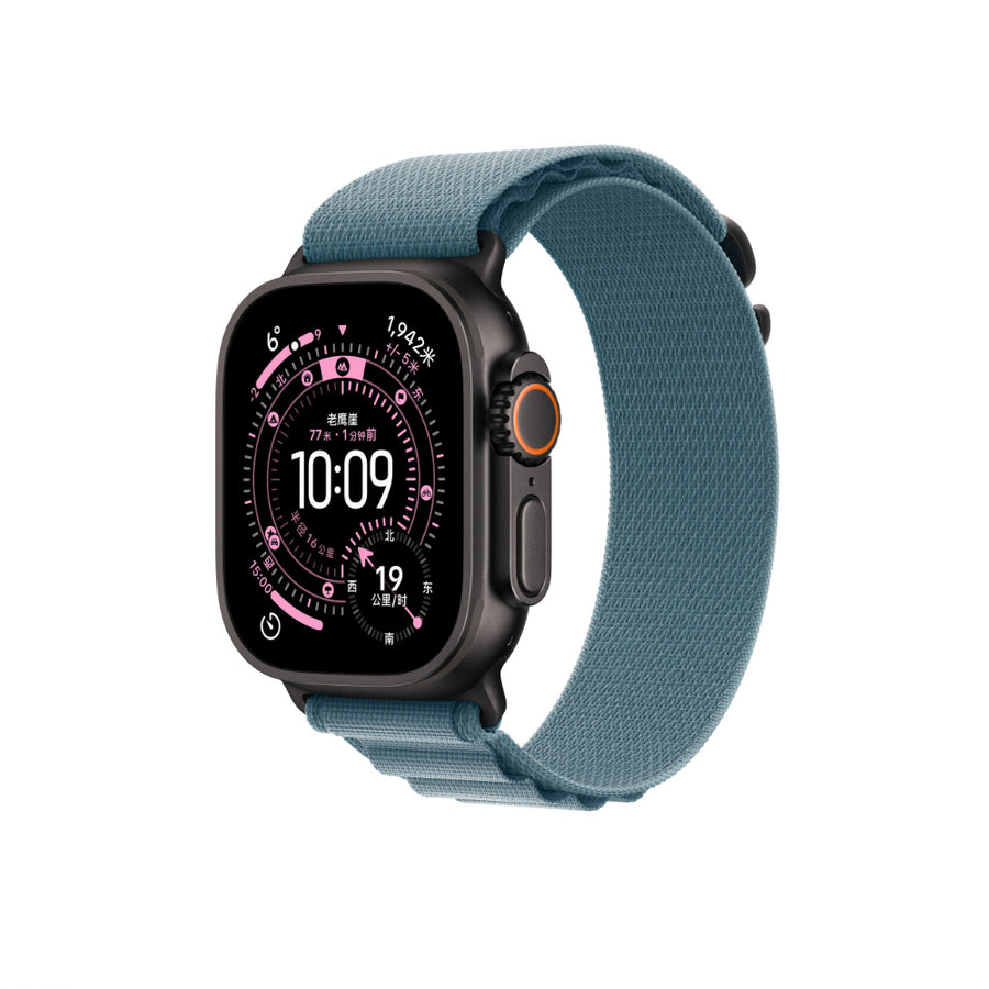 Watch Ultra 49mm Zore KRD-74 Hasır Kordon - Açık Mavi