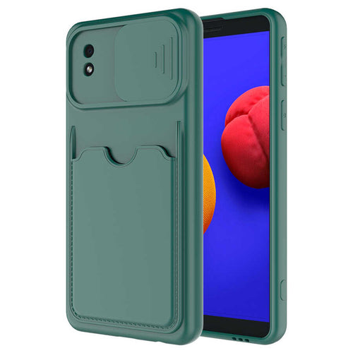 Galaxy A01 Core Kılıf ​Zore Kartix Kılıf - Koyu Yeşil