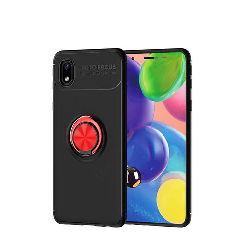 Galaxy A01 Core Kılıf Zore Ravel Silikon Kılıf - Siyah-Kırmızı