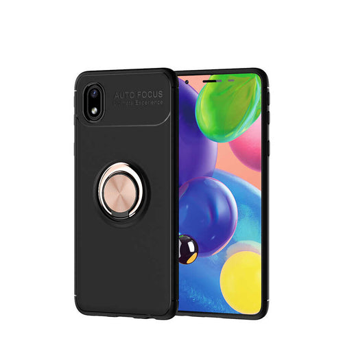 Galaxy A01 Core Kılıf Zore Ravel Silikon Kılıf - Siyah-Rose Gold