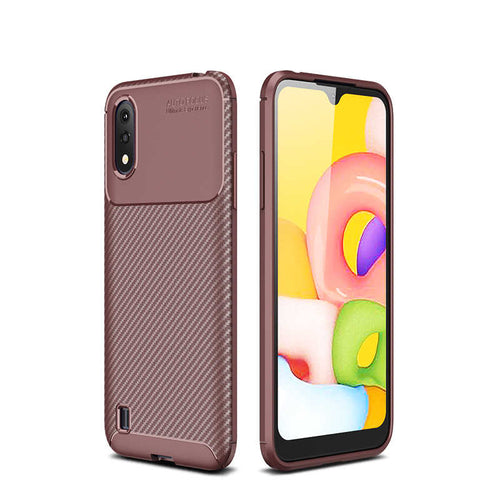 Galaxy A01 Kılıf Zore Negro Silikon Kılıf - Kahverengi
