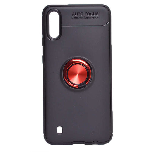 Galaxy A01 Kılıf Zore Ravel Silikon Kılıf - Siyah-Kırmızı