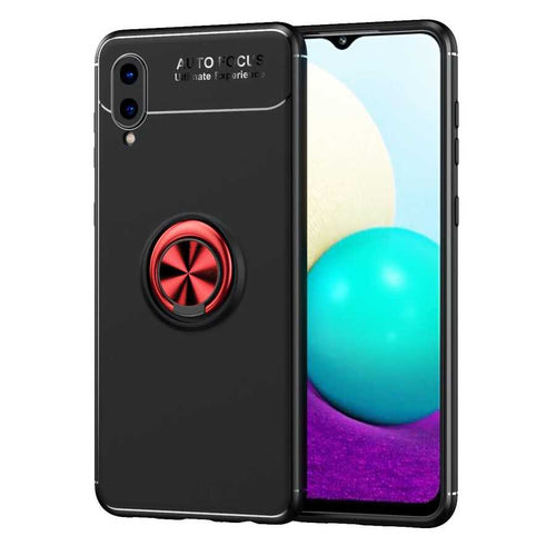 Galaxy A02 Kılıf Zore Ravel Silikon Kılıf - Siyah-Kırmızı