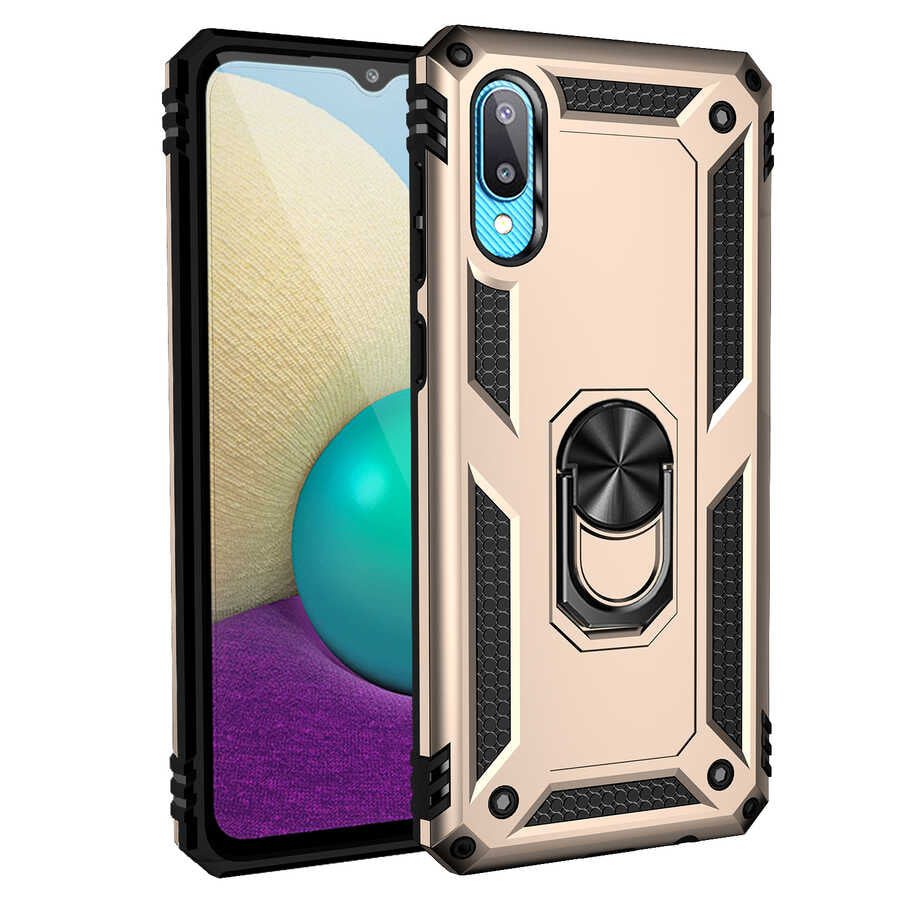 Galaxy A02 Kılıf Zore Vega Kılıf - Gold
