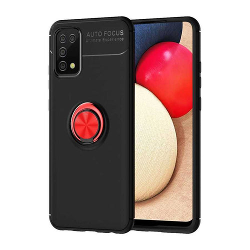 Galaxy A02S Kılıf Zore Ravel Silikon Kılıf - Siyah-Kırmızı