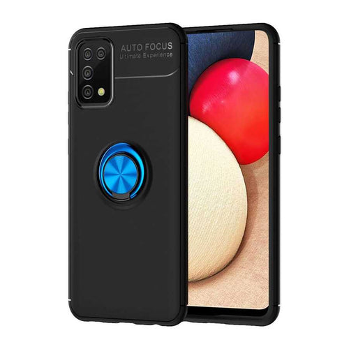 Galaxy A02S Kılıf Zore Ravel Silikon Kılıf - Siyah-Mavi