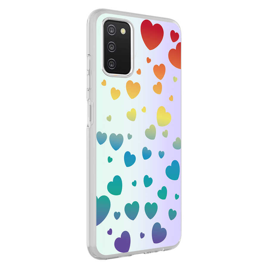 Galaxy A03S Kılıf Zore M-Blue Desenli Kılıf - Heart No3