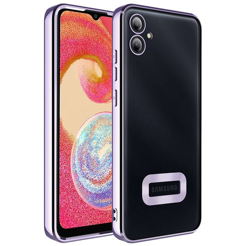 Galaxy A05 Kılıf Kamera Korumalı Logo Gösteren Zore Omega Kılıf - Lila