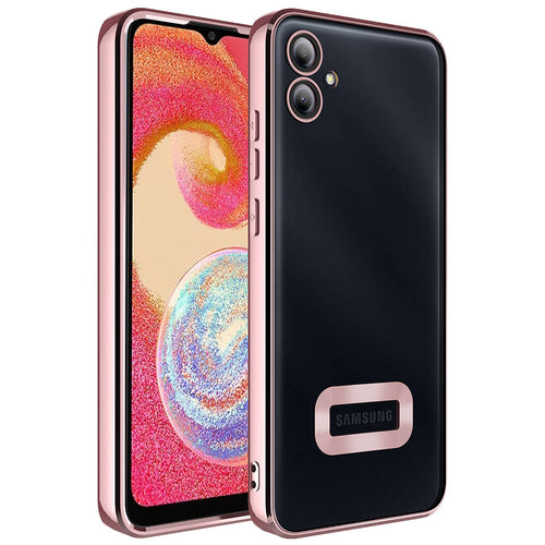 Galaxy A05 Kılıf Kamera Korumalı Logo Gösteren Zore Omega Kılıf - Rose Gold
