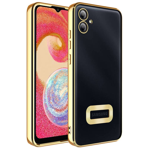 Galaxy A05 Kılıf Kamera Korumalı Logo Gösteren Zore Omega Kılıf - Gold