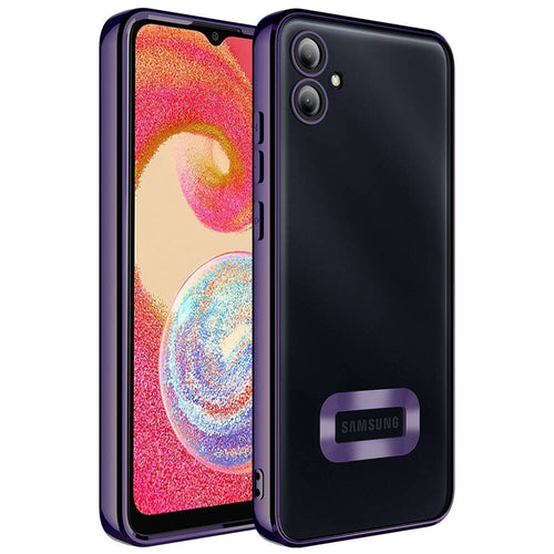 Galaxy A05 Kılıf Kamera Korumalı Logo Gösteren Zore Omega Kılıf - Derin Mor