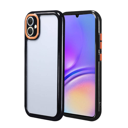 Galaxy A05 Kılıf Kamera Korumalı Renkli Kenar ve Çerçeve Tasarımlı Zore Vitamin Kılıf - Siyah