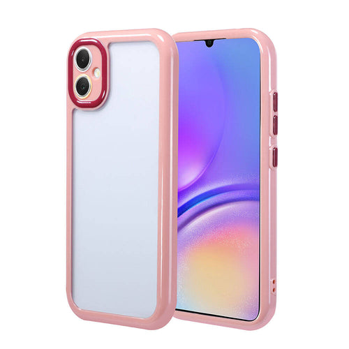 Galaxy A05 Kılıf Kamera Korumalı Renkli Kenar ve Çerçeve Tasarımlı Zore Vitamin Kılıf - Mürdüm