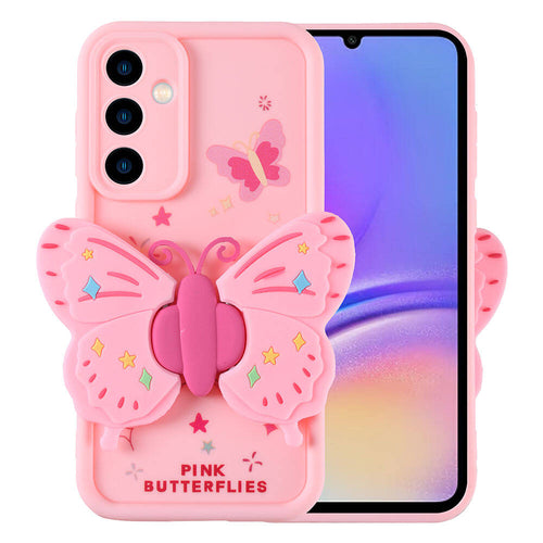 Galaxy A05S Kılıf Kamera Korumalı Figür Tasarımlı Zore Kapya Kılıf - Pembe Açık