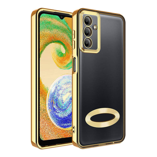 Galaxy A05S Kılıf Kamera Korumalı Logo Gösteren Zore Omega Kılıf - Gold