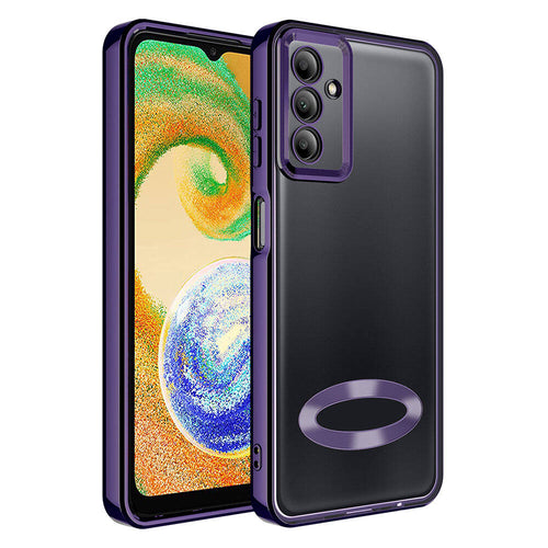 Galaxy A05S Kılıf Kamera Korumalı Logo Gösteren Zore Omega Kılıf - Derin Mor