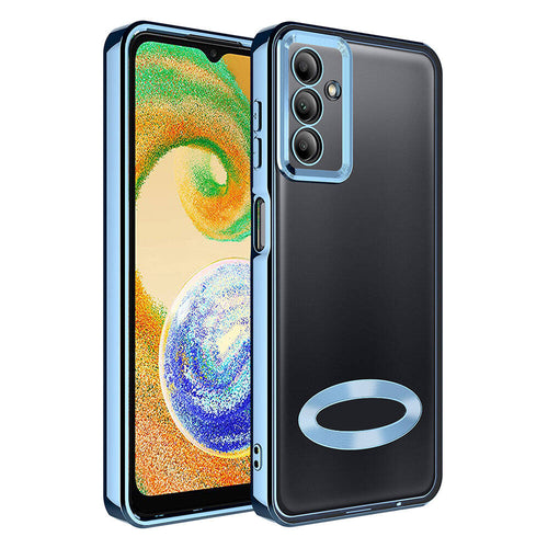 Galaxy A05S Kılıf Kamera Korumalı Logo Gösteren Zore Omega Kılıf - Sierra Mavi