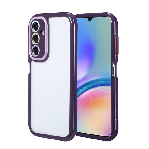 Galaxy A05S Kılıf Kamera Korumalı Renkli Kenar ve Çerçeve Tasarımlı Zore Vitamin Kılıf - Derin Mor