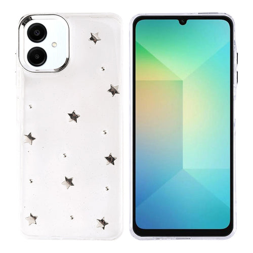 Galaxy A06 Kılıf Airbag Tasarımlı Simli Şeffaf Zore Kutup Kılıf - Yıldız
