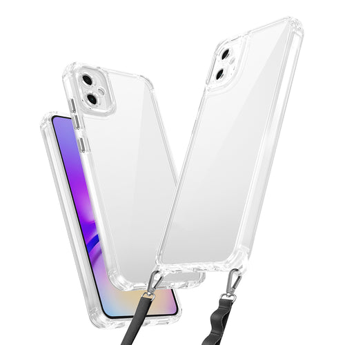 Galaxy A06 Kılıf Airbagli Takılabilir Askı Aparatlı Zore Snap Silikon Kılıf - Şeffaf