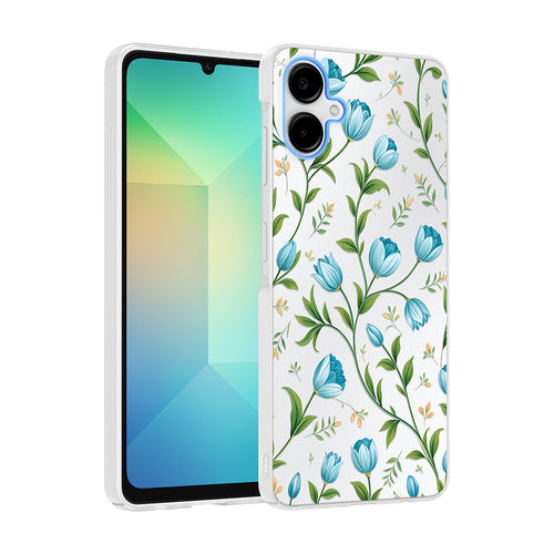 Galaxy A06 Kılıf Kamera Korumalı Desenli Zore Klip Kılıf - Mavi Lale