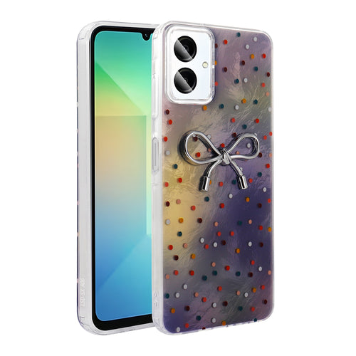 Galaxy A06 Kılıf Kamera Korumalı Figürlü Zore Ponti Silikon Kılıf - Lila