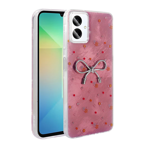 Galaxy A06 Kılıf Kamera Korumalı Figürlü Zore Ponti Silikon Kılıf - Açık Pembe