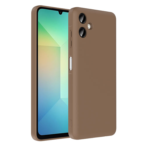 Galaxy A06 Kılıf Kamera Korumalı Kartlık Hazneli Zore Vitra Kılıf - Kahverengi
