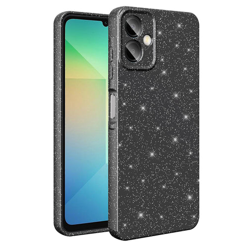 Galaxy A06 Kılıf Kamera Korumalı Simli Lüks Zore Koton Kılıf - Siyah