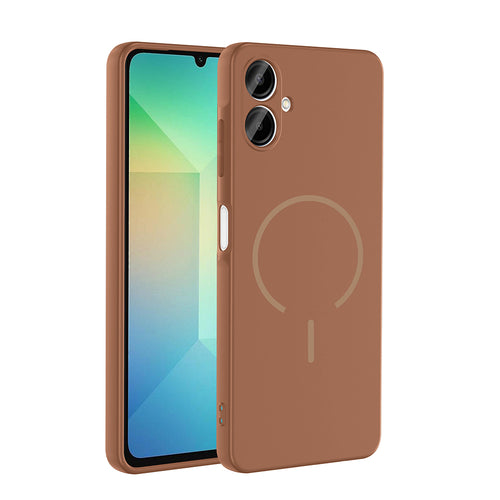 Galaxy A06 Kılıf M-safe Şarj Özellikli Zore Meta Kılıf - Kahverengi
