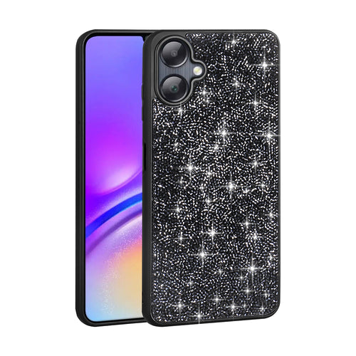 Galaxy A06 Kılıf Parlak Taşlı Tasarım Zore Pırlanta Kılıf - Siyah