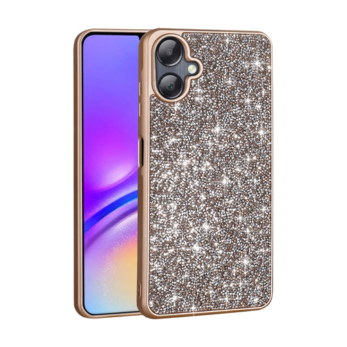 Galaxy A06 Kılıf Parlak Taşlı Tasarım Zore Pırlanta Kılıf - Gold
