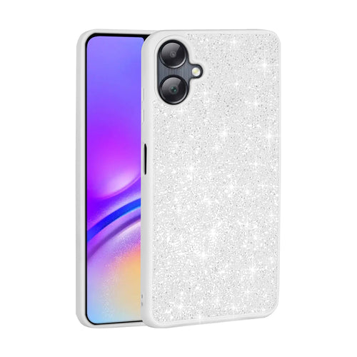 Galaxy A06 Kılıf Parlak Taşlı Tasarım Zore Pırlanta Kılıf - Beyaz